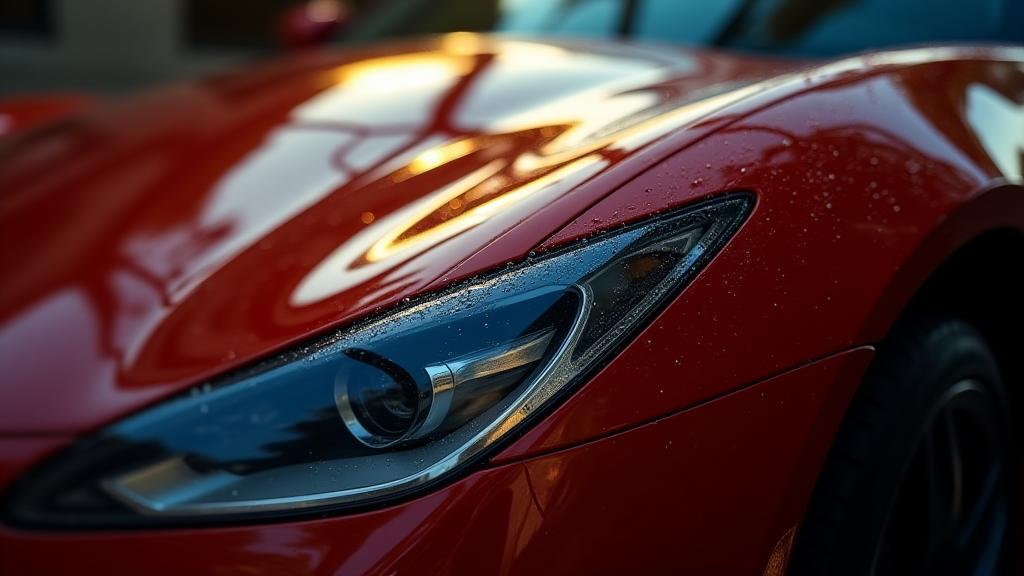 美しく磨かれた車のクローズアップ、カーケアの知識を象徴